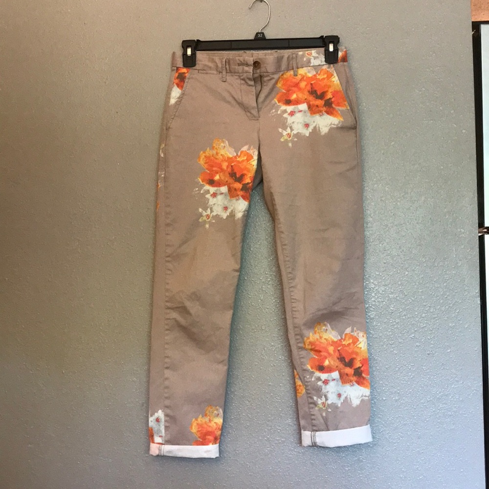 Watercolor Flowered Khakis by Gap